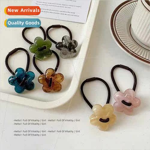 Korea new ink texture acrylic small flowers hair circle high