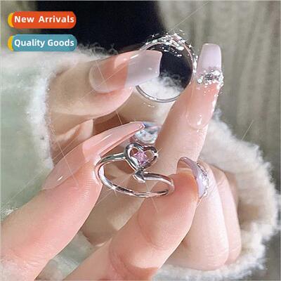 Diamond Heart Ring Women 2023 New che Adjustable Index Finge