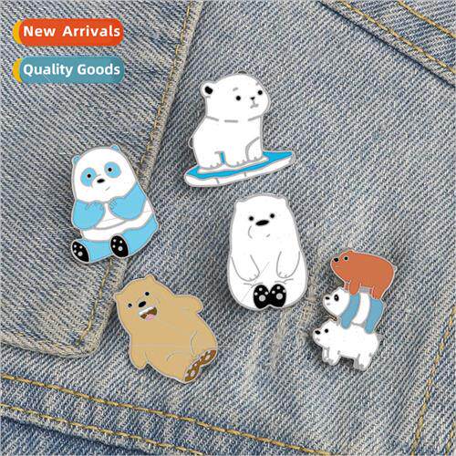 Cartoon animation around animal badge fun polar bear family