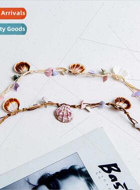 Summer fisherman shell ladies straw hat decorative bNew shel