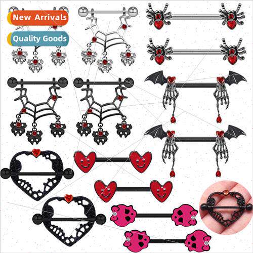 Europe spider nipple ring Europe punk niche earrings piercin