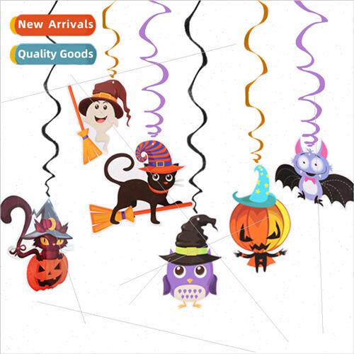 New set of 6 cartoon cute colorful Halloween spiral pendant