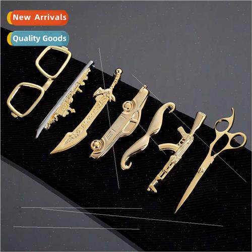 Fashion boutique accessories men mal tie clip creative sciss