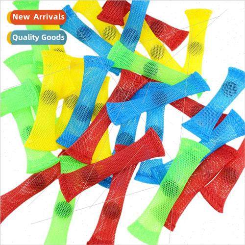 Decompression braided mesh tube wh marbles toy multicolor wh