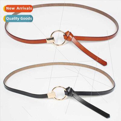 mple versatile knotted women thin belt leather skirt belt de