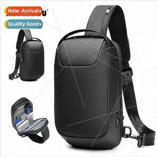 Functional Crossbody Men Business USB Chest Bag Shoulder Bag