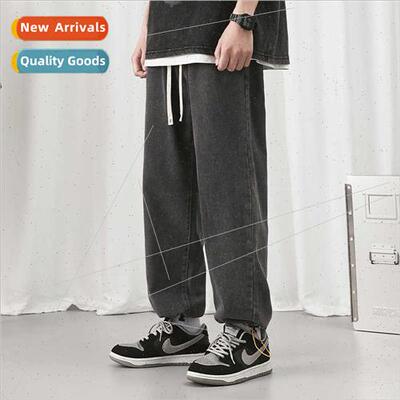 Jeans casual pants men loose drapey drawstring pants small l