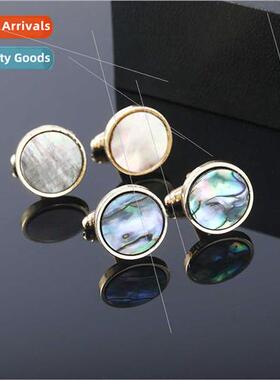 French Shirt Colorful Abalone Shell Stone Cufflinks Men Squa