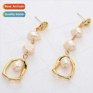 geometric long pin metal silver gold s925 Europe earrings