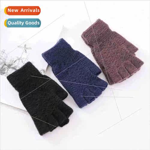 Autumn winter cold warm half-finger gloves cycling sports fi