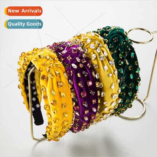 Hair bands Europe fashion velvet diamond headband personaliz