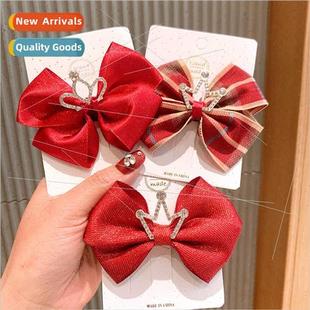 female red crown headdress hai clips children hair Crown bow