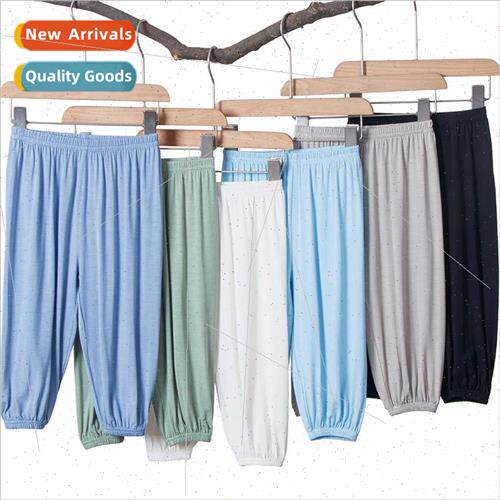 23 children modal anti-mosquo pants men women baby solid col