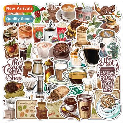 Coffee stickers 50 sheets waterproAmerican retro cartoon gra