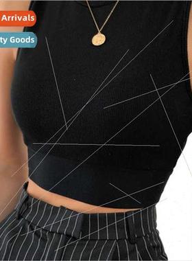 Backless Cross Tie Bow Top Women 2023 Winter Sweet Sleeveles