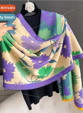 new colorful sunflower imation cashmere scarf female autumn