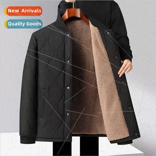 Middle-aged elderly men cotton jacket winter father installe