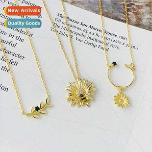 necklace female collarbone S925 Mori daisy chain fash silver