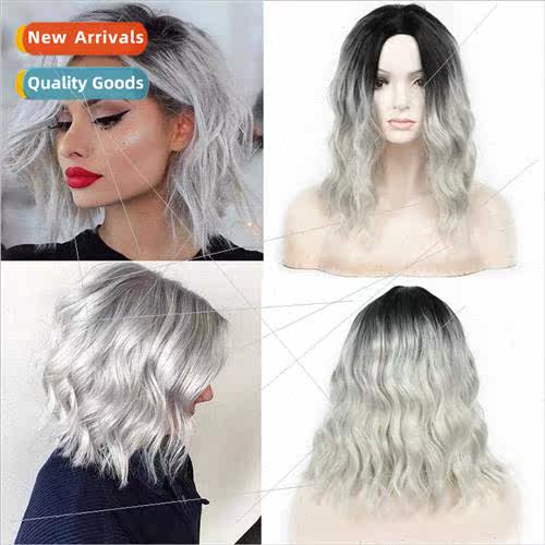 2023 Europe Wig Women Dyed Gradient Long Curly Hair Big Wave