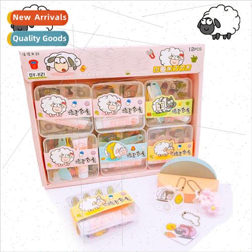 Sheep goo plate set box Creative DIY stickers cream glue mat