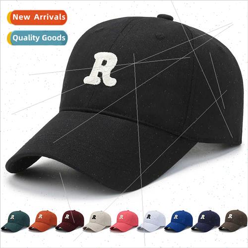 Hat female new R embroidery baseball cap Japanese hundred wh