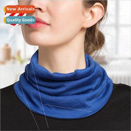 Pure wool warm pullover neck scarf female solid color necker