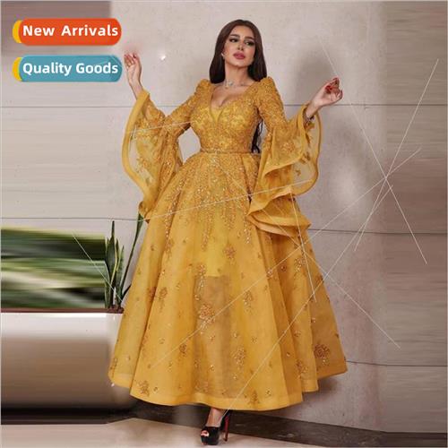 Sevintage Ankle Length Dubai Arabic Evening Dresses Flare Lo