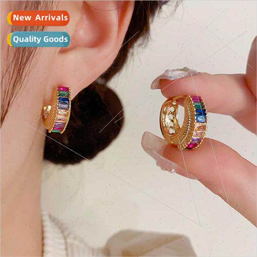 Fashion retro delicate colorful zirconia earrings earrings n
