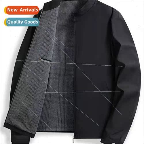 Men short stand-up collar jacket 2023 fall business casual l