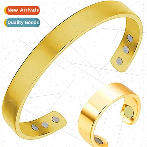 Magnetic opening glossy bracelet couple men and women fashio