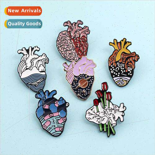 New heart brooch series  American alloy oil drop brooch pers