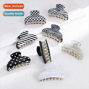 Black Printed Whe Dot Pattern Polka Acrylic HCla Odd Jaws