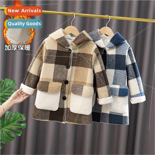 Girls tweed jacket 2023 new fall and winter Yanqi long secti
