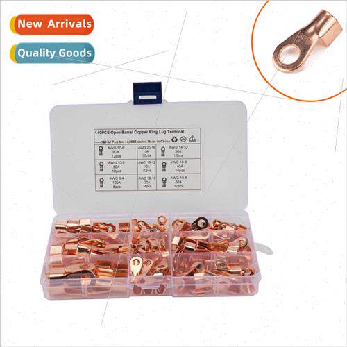 140pcs Boxed Purple Copper Cold Pressed Terminal Block Open