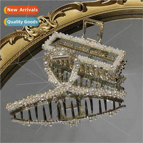 Korea hair clips pearl flowers cross shark clip ins plate ha