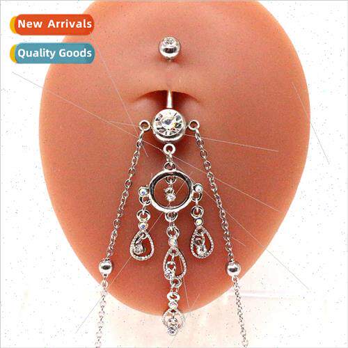 Popular Piercing Jewelry Tassel Zirconia Pendant Waist Chain