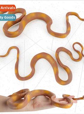 Wild reptile model coiled golden python plastic venomous sna