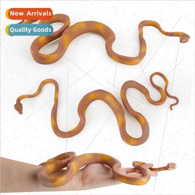 Wild reptile model coiled golden python plastic venomous sna