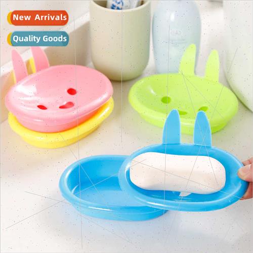 Cartoon cute bunny soap box double draining smiley soap box/
