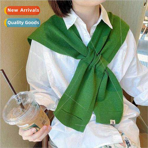 Korea Dongdaemun solid color small shawl female autumn winte