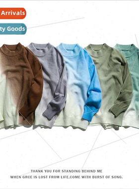 2022 Japanese autumn new youth men knwear in high neck pullo