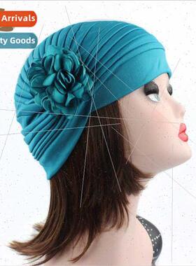 Women Spring Color Flower Turban Hat Indian Hat Chemotherapy