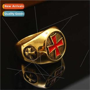 Vintage Gold Cross Ring Classic Rings Jewelry适用Men Women