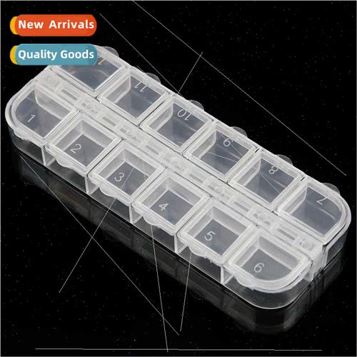 12 cells transparent plastic storage pill box independent op