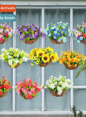 Spring mulation Flower Hanging Basket Various Bow Hanging Ba