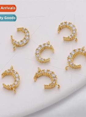 14K color preservation micro-set zirconia open hanging singl