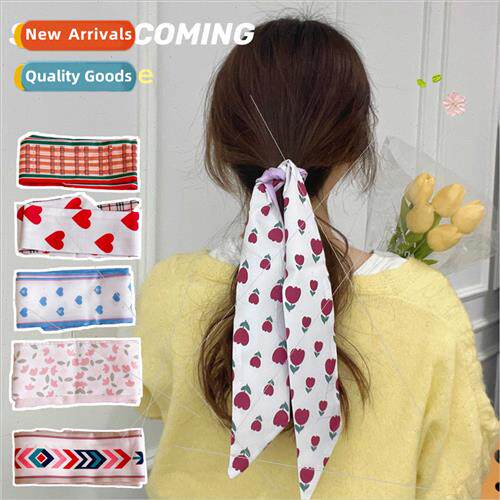 Flower small silk scarf women long vintage French tie bags m