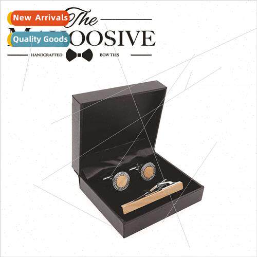 Wooden Cufflinks Set Tie Clip French Shirt Cufflinks Men Cuf