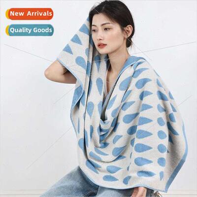 Summer new blue cool wind illustration color woven towel A c