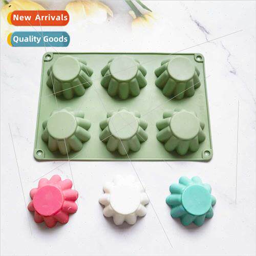 licone 6 wh flower egg tart chocolate mold DIY cake ice cook